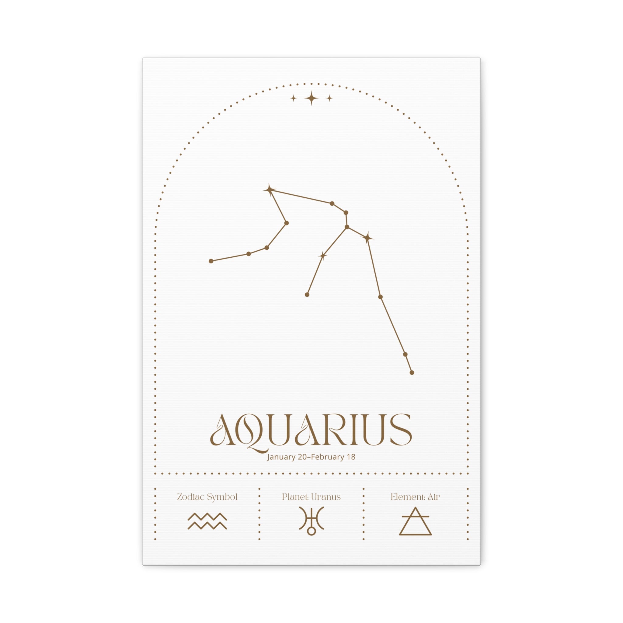 Aquarius Zodiac Canvas – Cosmic & Unique Vibes