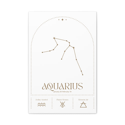 Aquarius Zodiac Canvas – Cosmic & Unique Vibes